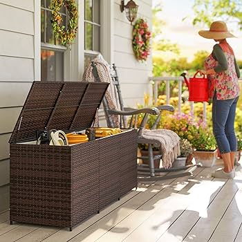 Amazon.com : Outsunny 175 Gallon Outdoor Storage Box with